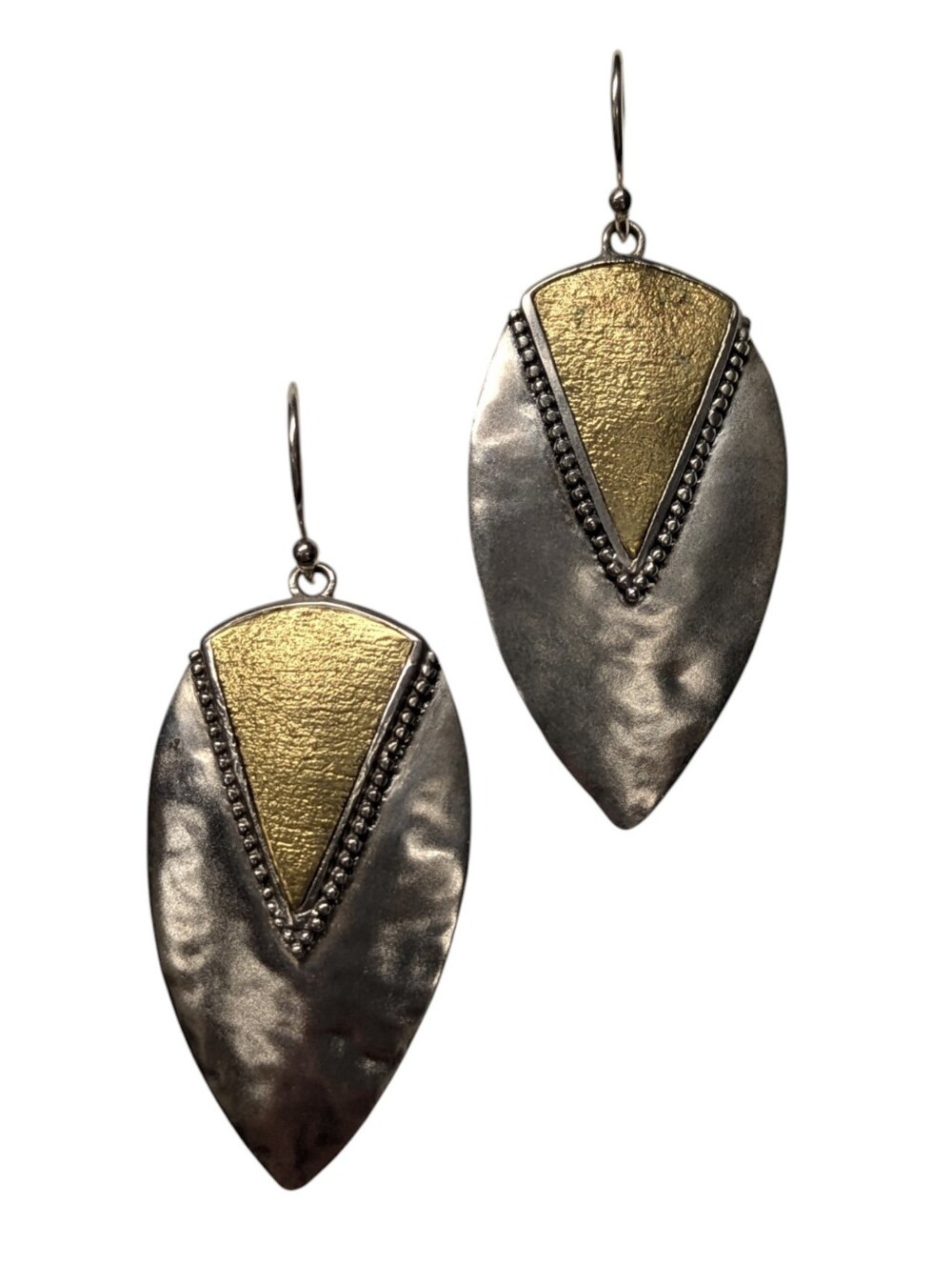 Silpada Two-Tone Treasure Sterling Silver and Brass Teardrop Earring W3377
